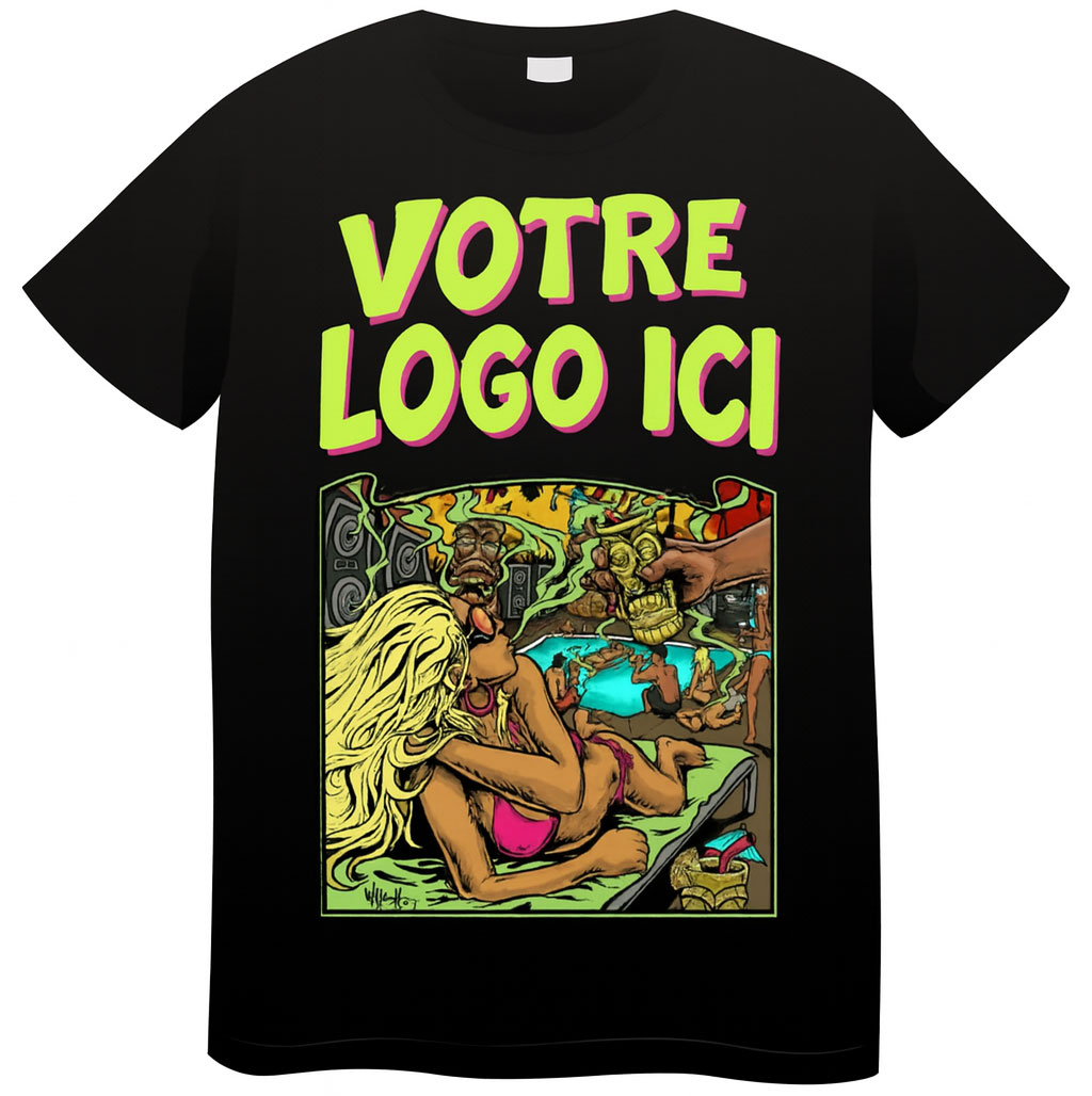 T-shirts imprimés personnalisés avec logo ou design sur mesure, réalisés par Influence13, spécialiste de l’impression textile.